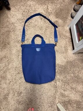 Blue Canvas Tote Shoulder Bag